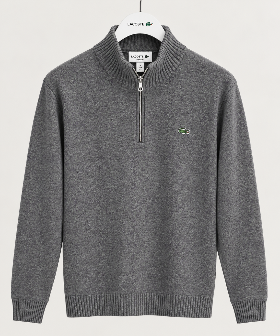 Pull quart de zip laine Lacoste Homme