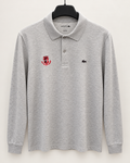 Polo Lacoste Manches longues « Golf de Saint-Germain » gris chiné homme