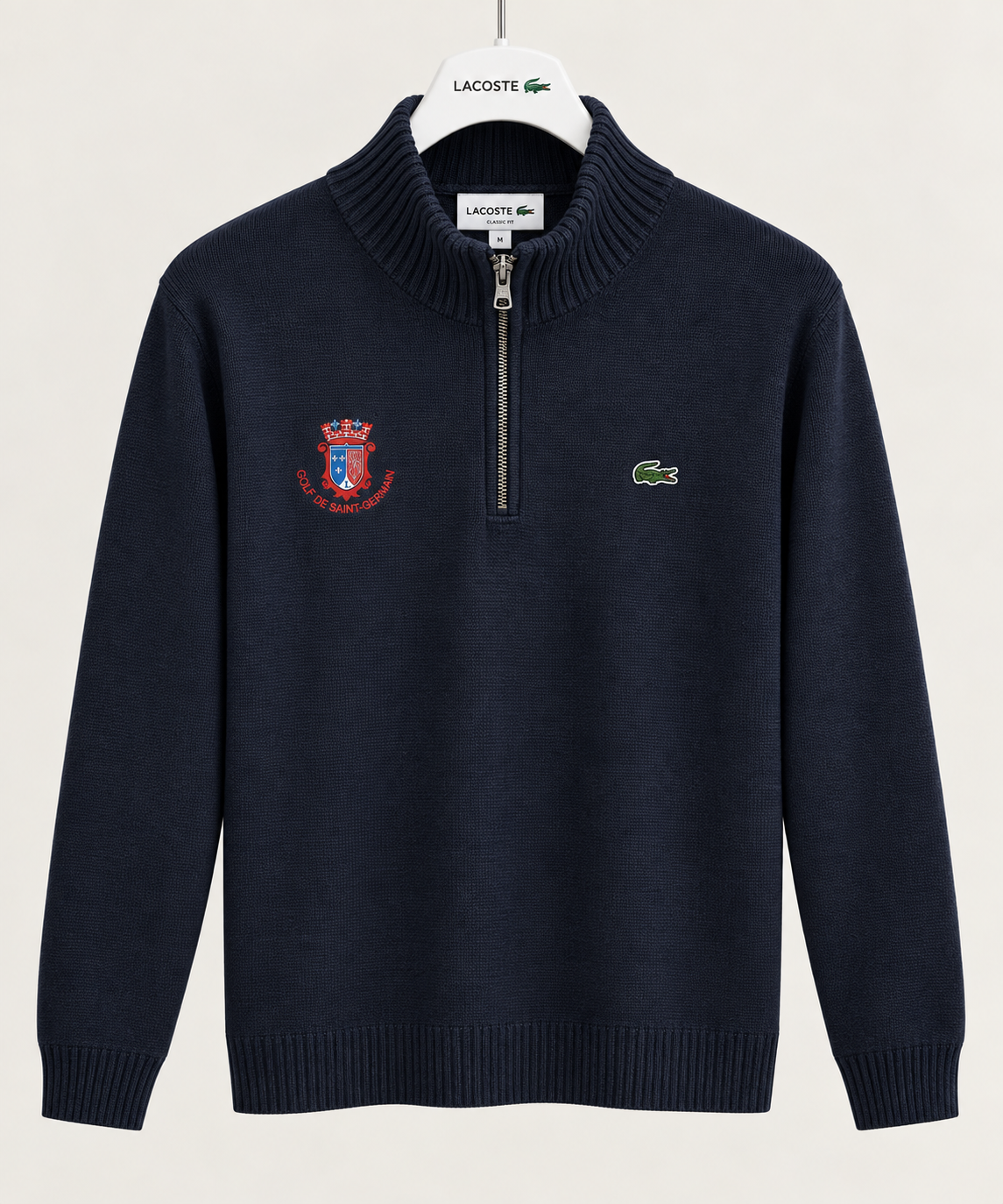 Pull quart de zip laine Lacoste « Golf de Saint-Germain » Homme
