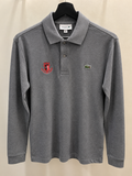Polo Lacoste manches longues « Golf de Saint-Germain » Gris anthracite homme