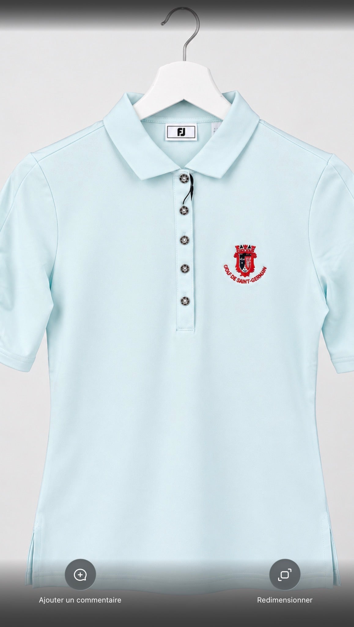 Polo FootJoy manches 3/4 en maille « Golf de Saint-Germain » Ladie